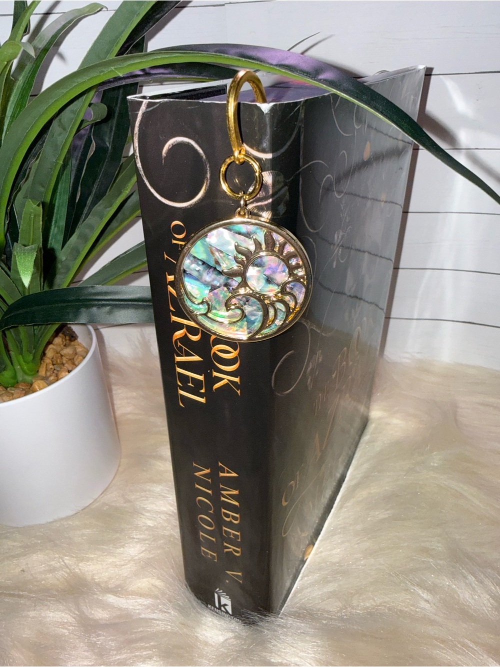 Gold Abalone Sun Pendant Bookmark